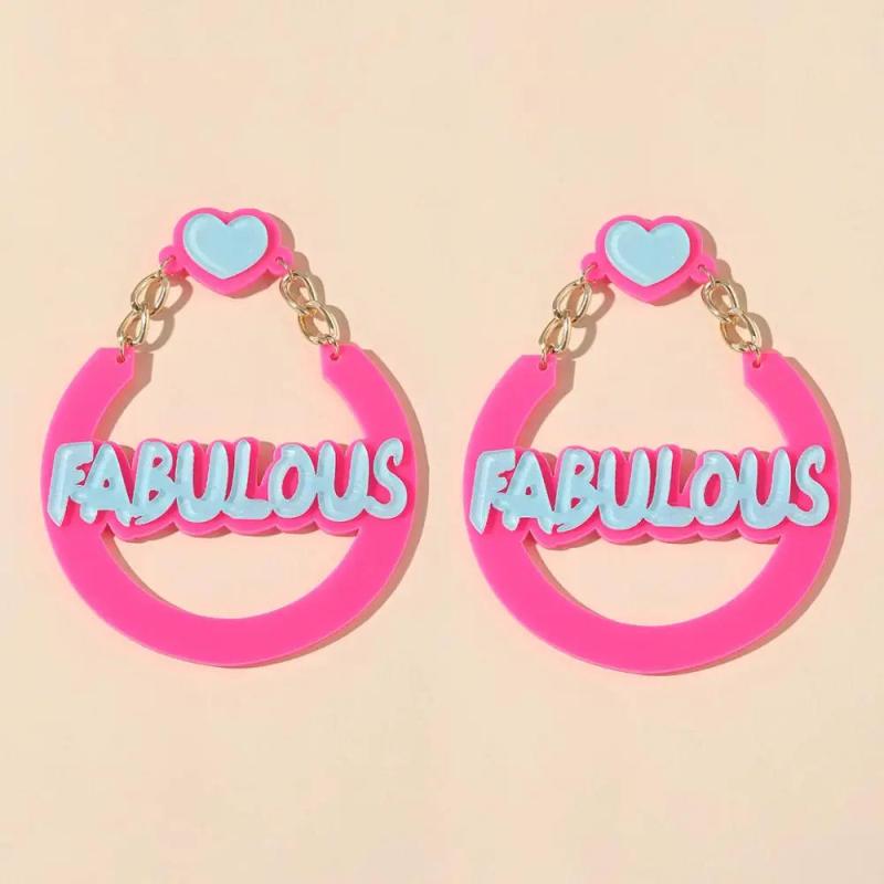 Big BABY Acrylic Pendant Earrings Women Hip Hop Dangle Jewelry