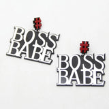 Big BABY Acrylic Pendant Earrings Women Hip Hop Dangle Jewelry