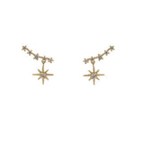 925 Sterling Silver Star Zircon Stud Earrings