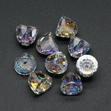 10pcs Faceted Crystal Bell Beads 10x11mm, Sparkly Glass Beads, Transparent AB