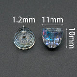 10pcs Faceted Crystal Bell Beads 10x11mm, Sparkly Glass Beads, Transparent AB