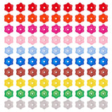 100pc Transparent Acrylic Beads Dyed Flower Beads for DIY Jewelry Making