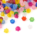 100pc Transparent Acrylic Beads Dyed Flower Beads for DIY Jewelry Making