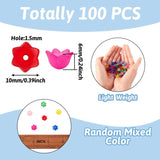100pc Transparent Acrylic Beads Dyed Flower Beads for DIY Jewelry Making