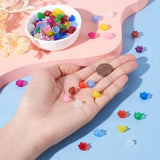 100pc Transparent Acrylic Beads Dyed Flower Beads for DIY Jewelry Making