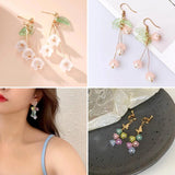 100pc Transparent Acrylic Beads Dyed Flower Beads for DIY Jewelry Making