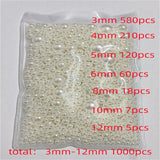 3-12mm Mixed Round ABS Pearl No-Hole Beads DIY Craft Decoration