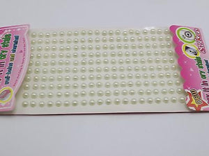 600pcs Ivory Stripe Self-Adhesive Acrylic Pearls Stickers