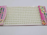 600pcs Ivory Stripe Self-Adhesive Acrylic Pearls Stickers