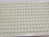 600pcs Ivory Stripe Self-Adhesive Acrylic Pearls Stickers