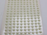 600pcs Ivory Stripe Self-Adhesive Acrylic Pearls Stickers
