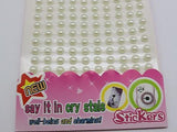 600pcs Ivory Stripe Self-Adhesive Acrylic Pearls Stickers