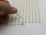 600pcs Ivory Stripe Self-Adhesive Acrylic Pearls Stickers