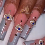 20Pcs Evil Eye Shape Silver Alloy Metal Nail Charms Decoration