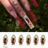 Alloy Virgin Mary Gemstone Rhinestone 3D Nails Charms