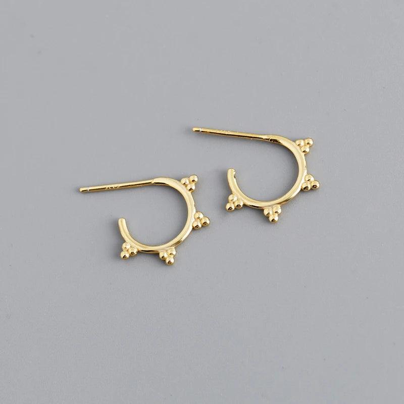 925 Silver Minimalist Bohemian Stud Earrings for Women