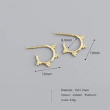 925 Silver Minimalist Bohemian Stud Earrings for Women