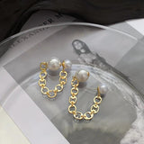 Pearl Chain Earrings 925 Silver Anti Fading High-Grade Ear Ring