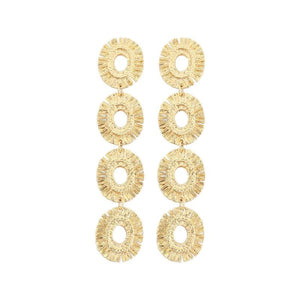 Vintage Long Oval Pendant Earrings for Woman