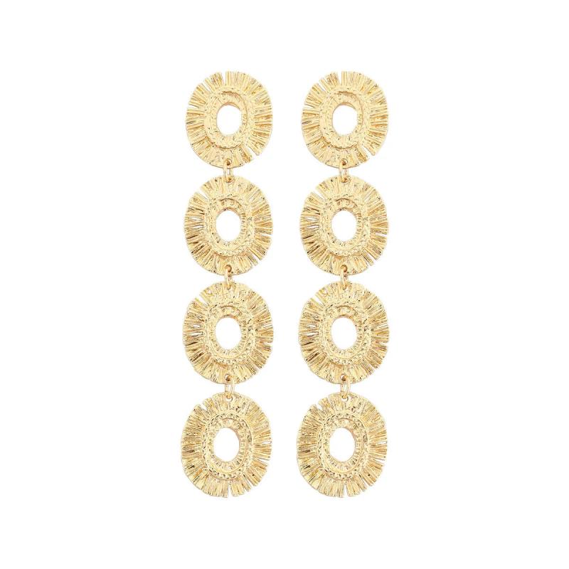 Vintage Long Oval Pendant Earrings for Woman