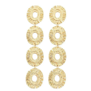 Vintage Long Oval Pendant Earrings for Woman