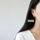 925 Sterling Silver Unique Shaped Huggie Hoop Earring