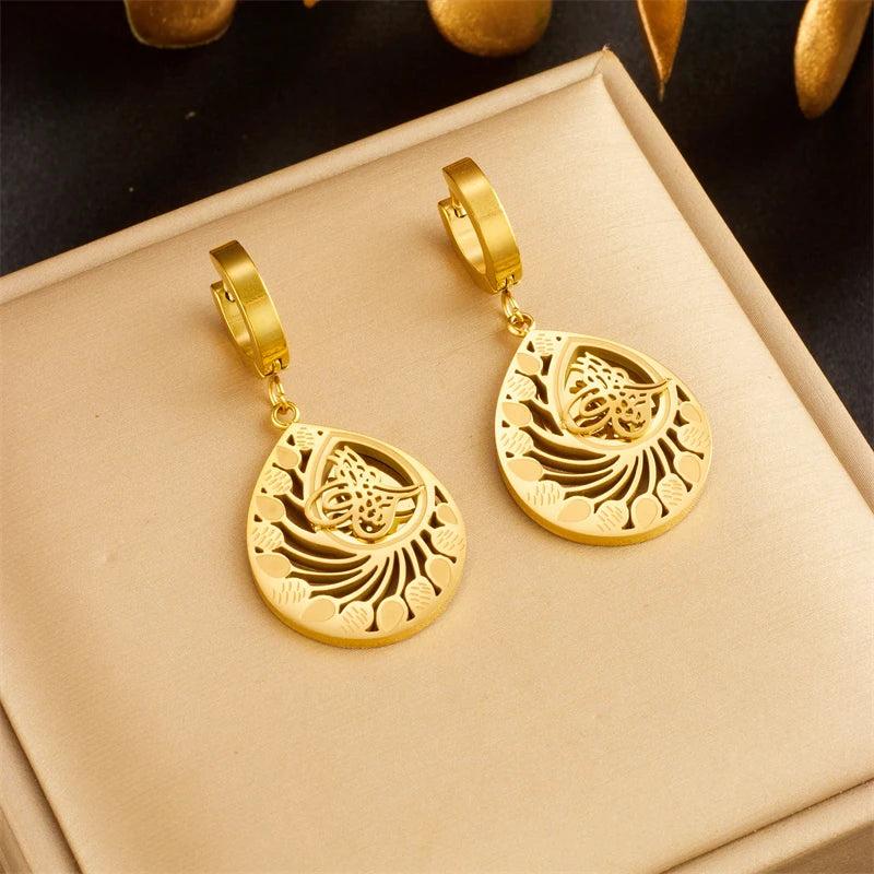 316L Stainless Steel 18K Plated Earrings for Women Jewelry