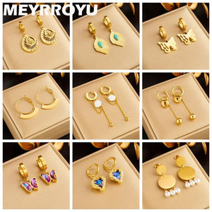316L Stainless Steel 18K Plated Earrings for Women Jewelry