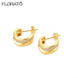 925 Silver C-Shaped Geometric Earrings Lightweight Studs