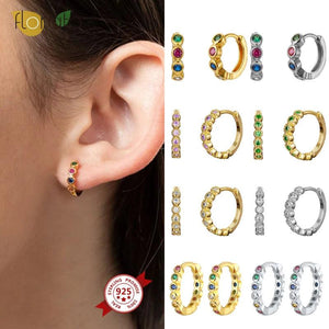 925 Silver Rainbow Hoop Earrings Fine Jewelry