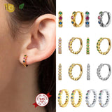 925 Silver Rainbow Hoop Earrings Fine Jewelry