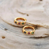 925 Silver Rainbow Hoop Earrings Fine Jewelry