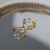 925 Silver Wave Twist Drop Earrings 18K Wedding Jewelry
