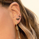 925 Silver Turquoise Flower Stud Earrings Elegant Party Jewelry