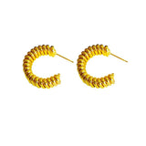 925 Silver Needle Metal Hoop Earrings for Women