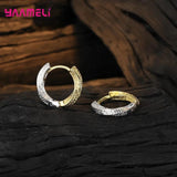 Vintage 925 Sterling Silver Hoop Earrings Twisted Circle Loop Brincos