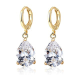 Drop Water Earrings 18K CZ Classic Style