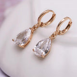 Drop Water Earrings 18K CZ Classic Style