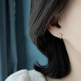 925 Silver Tulip Flower Stud Earrings 18k Plated High-end Mini Earrings