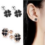 Rose Clover Earrings For Girls Accessories On Ear Screw Knob Stud Earrings