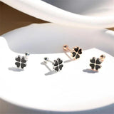 Rose Clover Earrings For Girls Accessories On Ear Screw Knob Stud Earrings