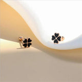Rose Clover Earrings For Girls Accessories On Ear Screw Knob Stud Earrings