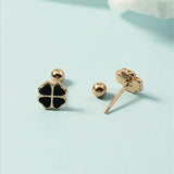 Rose Clover Earrings For Girls Accessories On Ear Screw Knob Stud Earrings