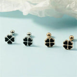 Rose Clover Earrings For Girls Accessories On Ear Screw Knob Stud Earrings