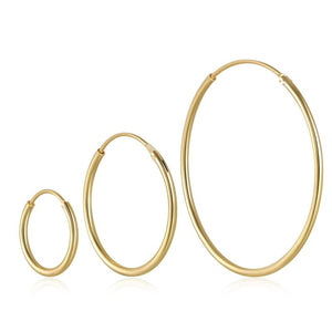 925 Silver Hoop Earrings Set 18k Plated Thin Ear Buckle