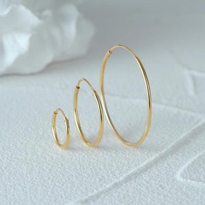 925 Silver Hoop Earrings Set 18k Plated Thin Ear Buckle