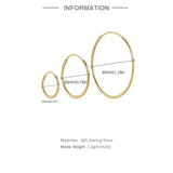 925 Silver Hoop Earrings Set 18k Plated Thin Ear Buckle