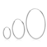 925 Silver Hoop Earrings Set 18k Plated Thin Ear Buckle