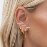 925 Silver Hoop Earrings Set 18k Plated Thin Ear Buckle