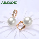 925 Silver 18K Pearl Drop Earrings Wedding Jewelry